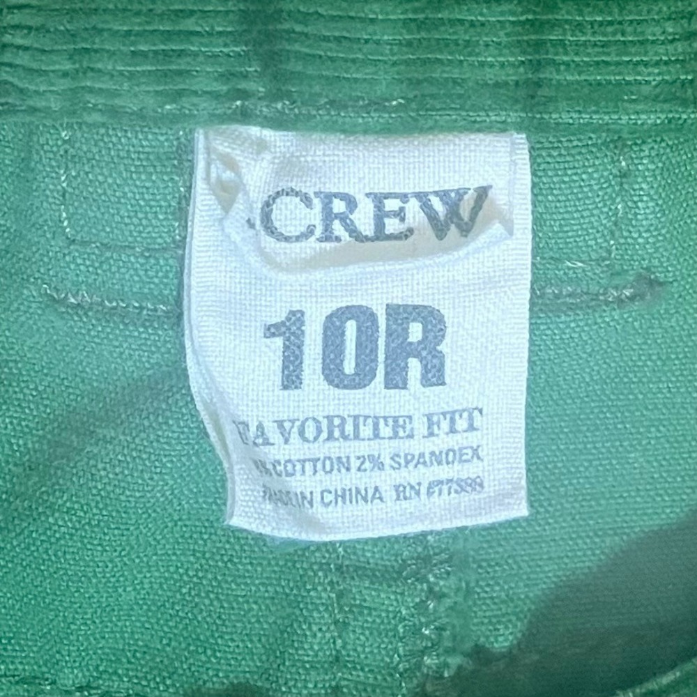 J.Crew Corduroy Pants Womens 10R Green City Fit Preppy Flare Leg Trousers - Picture 4 of 8